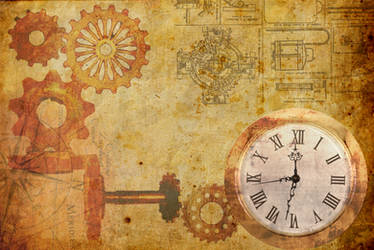 steampunk clock walpaper