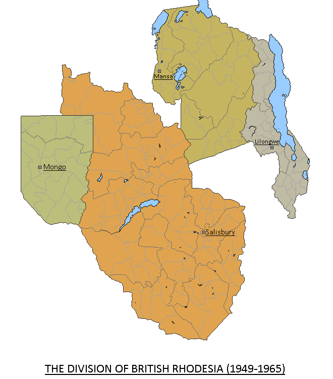 Alternate Division of Rhodesia by KitFisto1997 on DeviantArt
