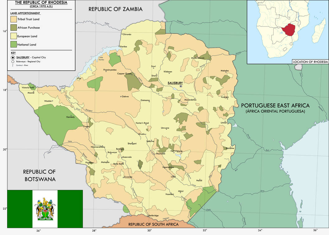 Map of Rhodesia Land Apportionment (1970 A.D.) by KitFisto1997 on ...