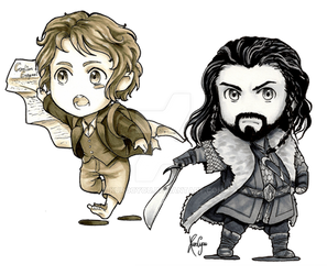 Bilbo + Thorin Chibi