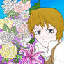 Shinobu with bouquet