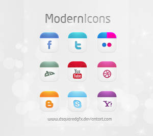 Modern Icons Set | Social Icons FREE PSD