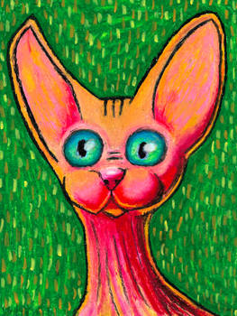 Sphinx Cat Oil Pastel