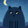 Sad Midnight Kitty