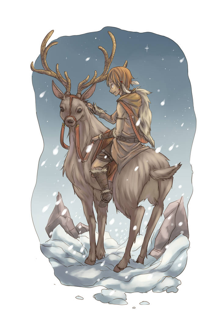 Riding Deer by tinhan on DeviantArt