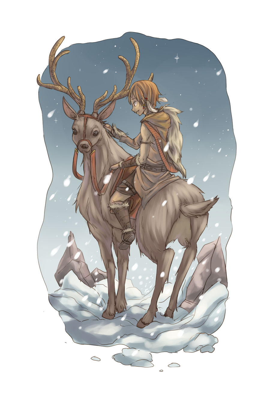 Riding Deer by tinhan on DeviantArt
