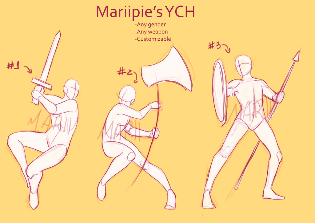 Ych Fighting Poses Open 2 3 By Mariipie On Deviantart