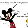 Mickey Tells Homer That Disney Owns Fox