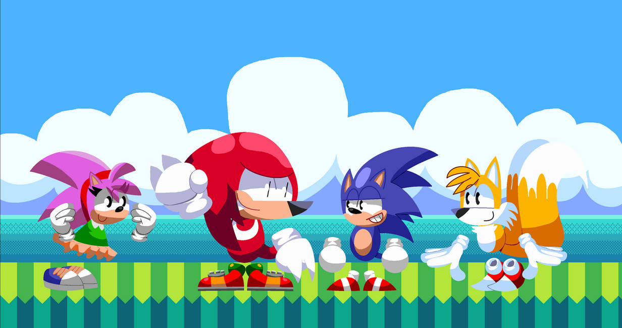 Sonic Tails Knuckles And Amy by DGArtDMM on DeviantArt
