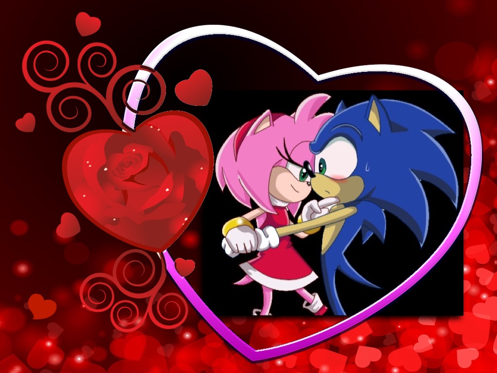 Hey, Happy Valentine's Day, Amy!” Sonic x Amy Art