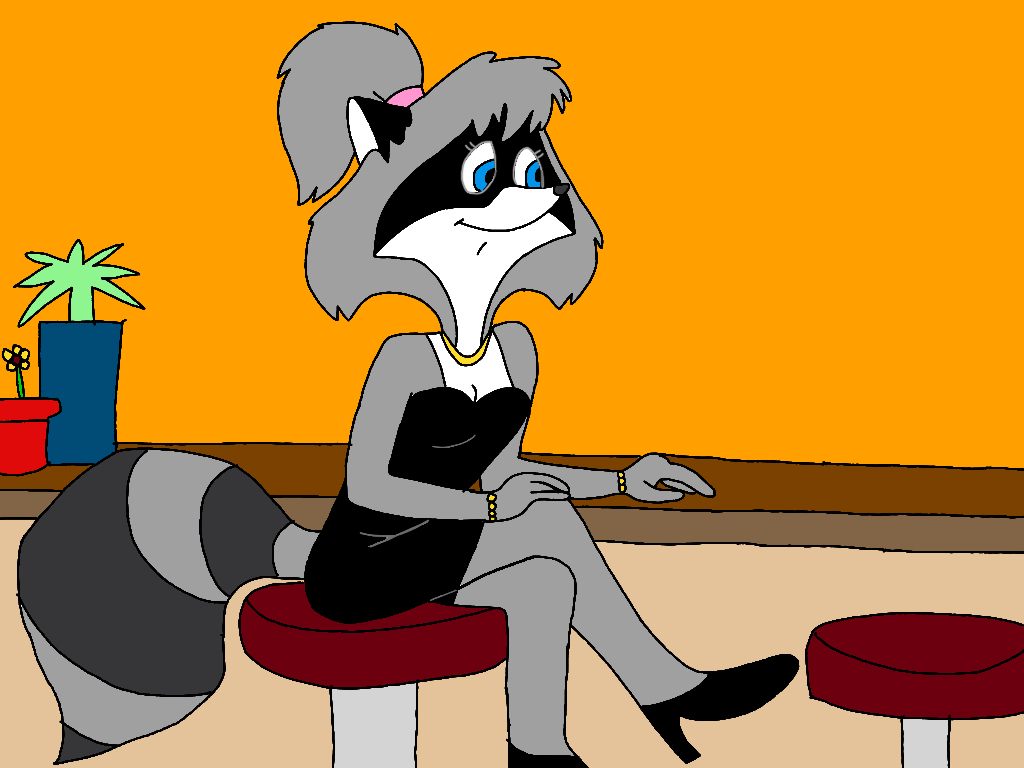 Lisa Racoon Lisa Raccoon in a Little Black Dress at the Bar by CrawfordJenny on ...