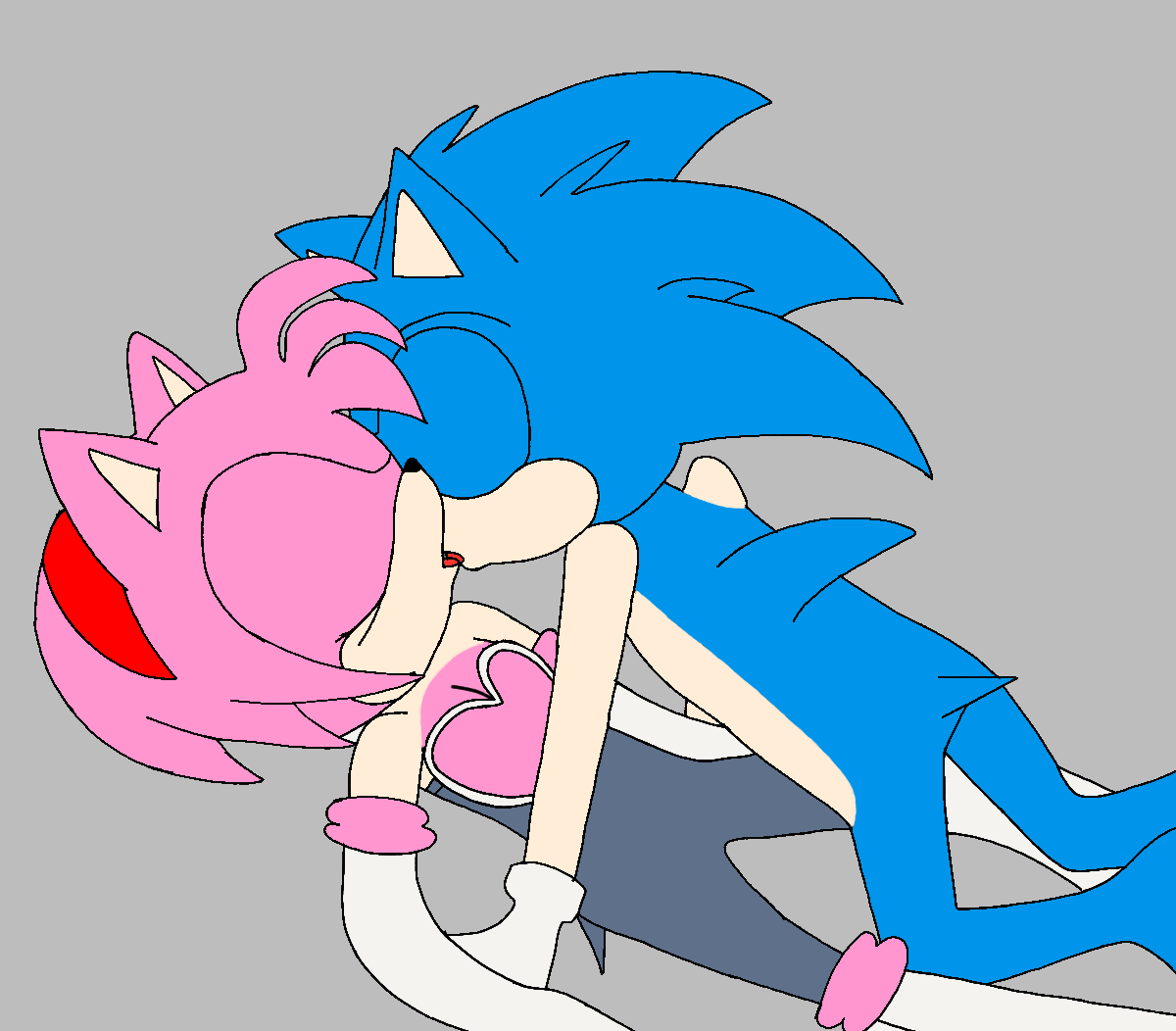 Amy Rose kissing Sonic. (By @daxabix) : r/SonicTheHedgehog