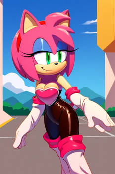 Amy Rose Cosplay as Rouge the Bat