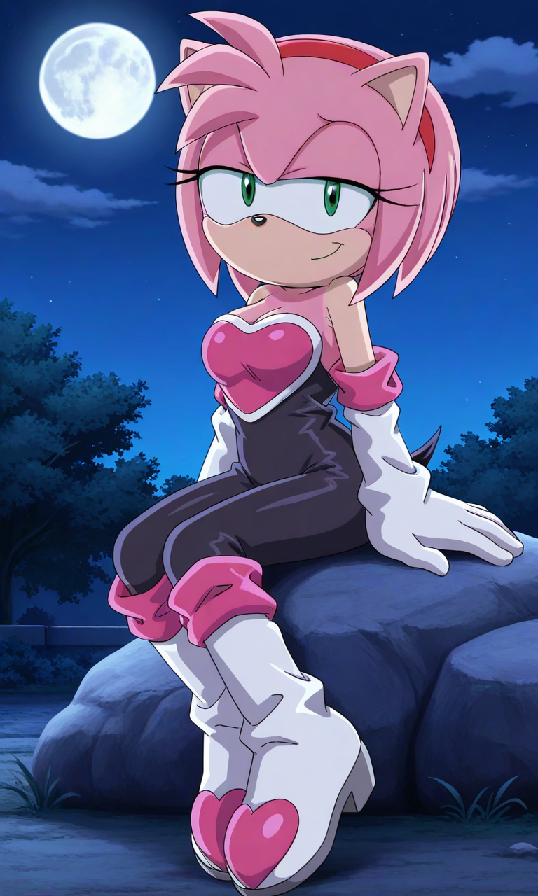 Amy R Urge Sonic X: Amy in Rouge's Outfit (V16) by CrawfordJenny on DeviantArt