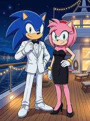 Sonic and Amy on a Yacht