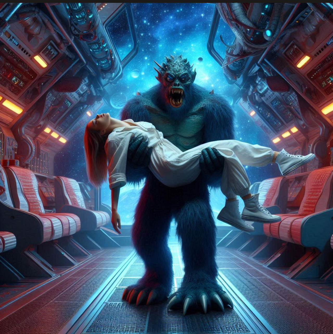 Monster carrying passed out woman by trassleepywomen on DeviantArt