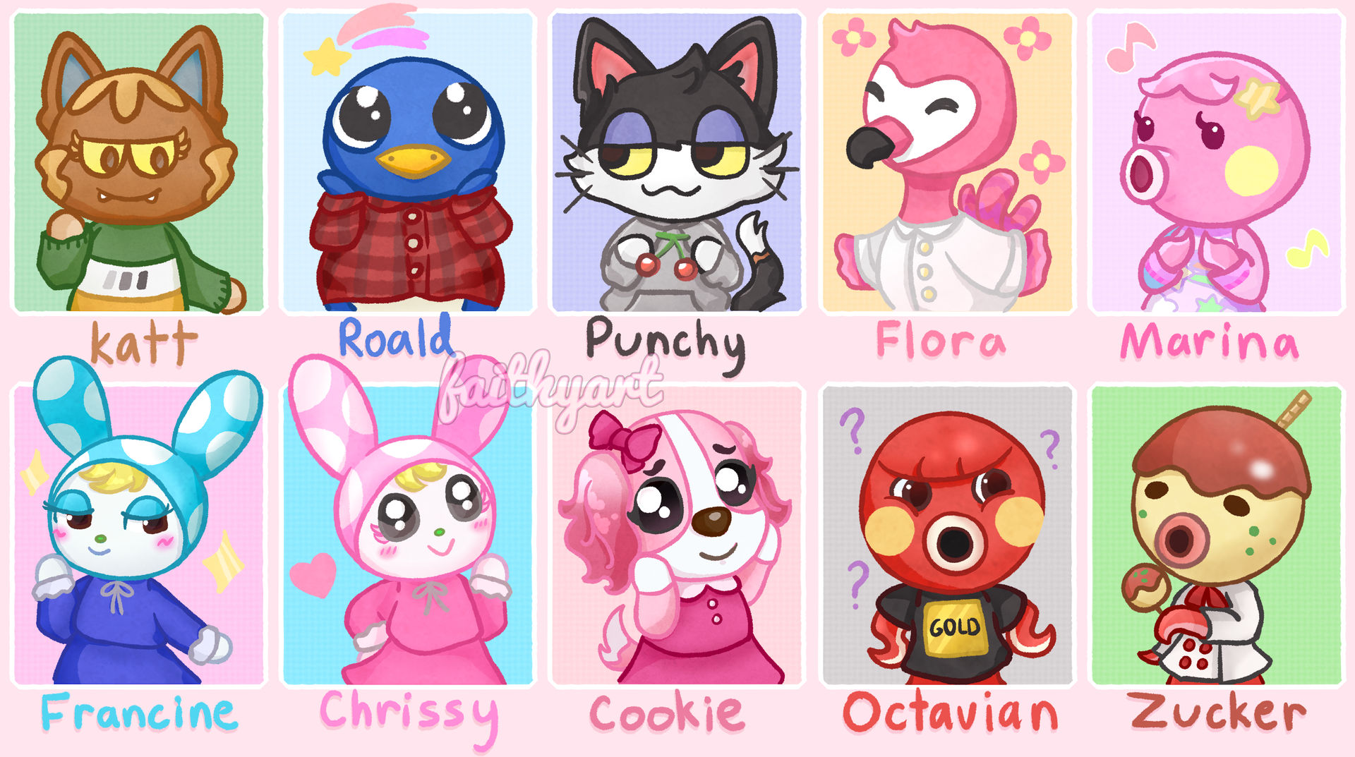 All of my Animal Crossing New Horizons Villagers by FaithyArt on ...