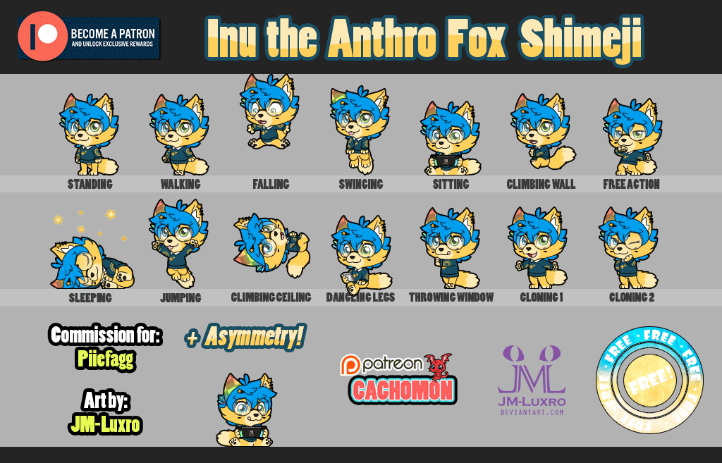 Inu the Anthro Fox Shimeji | Comm