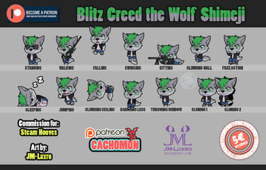 Blitz Creed the Wolf Shimeji | Comm