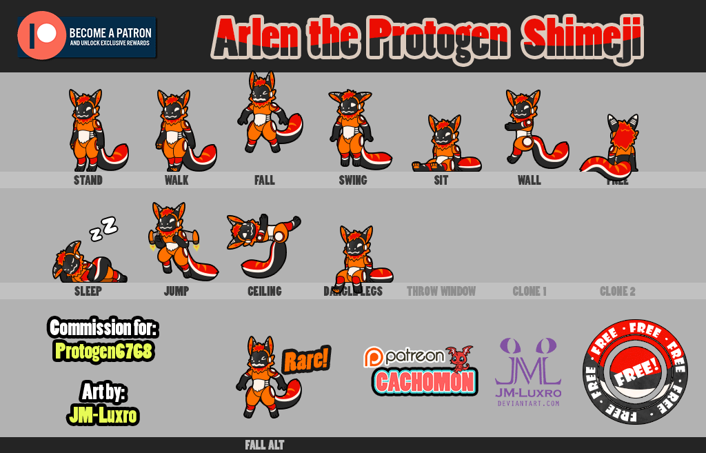 Arlen the Protogen Shimeji | Comm