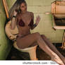 girl sit on toilet