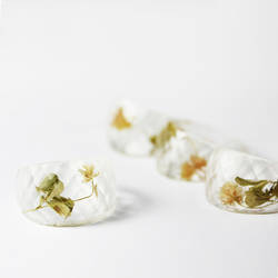 Tiny flowers - Chunky Faceted Resin Rings