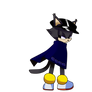 Lou the black cat - hateful look
