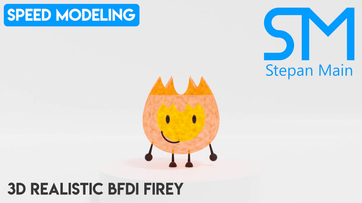 3D Realistic BFDI Firey in Blender by Stepan-Main on DeviantArt