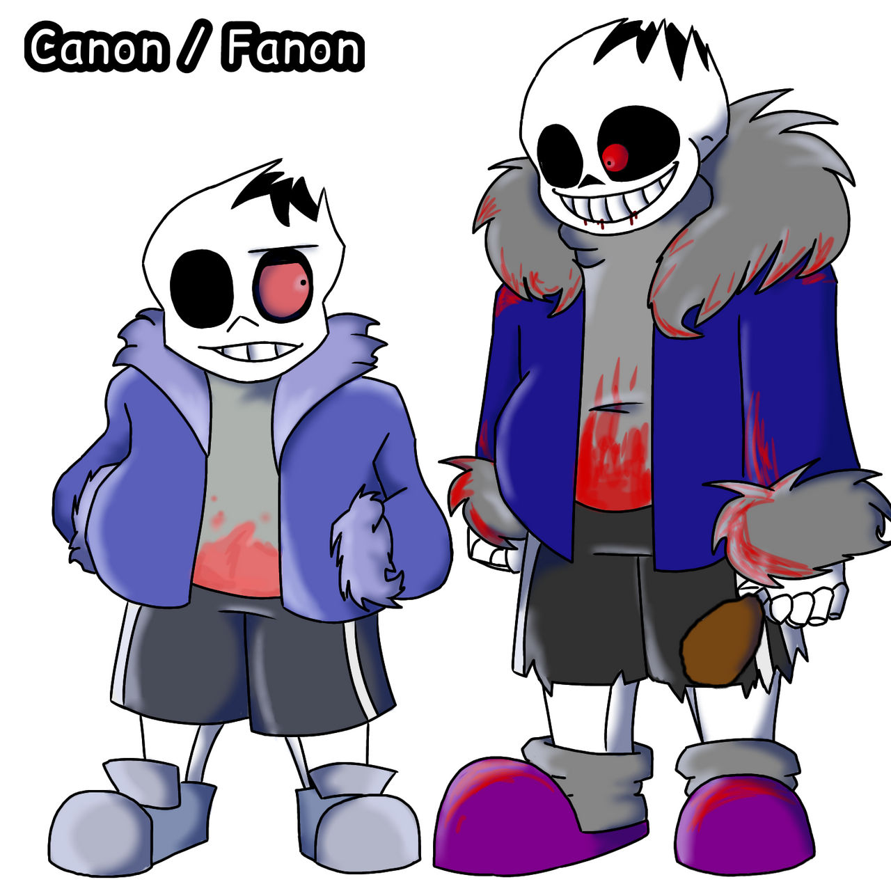 Canon Horror Sans and Fanon Horror sans by DeJink0 on DeviantArt