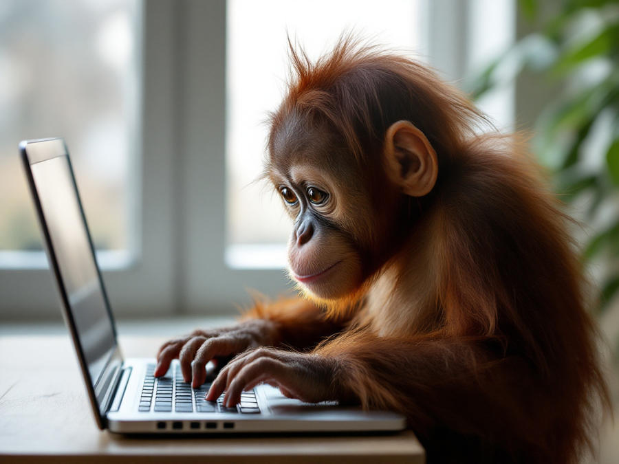Orangutan Using Computer Orangutan's Keyboard Chronicles by raevanveronique on DeviantArt