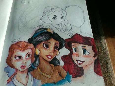 Disney sketchbook page wip