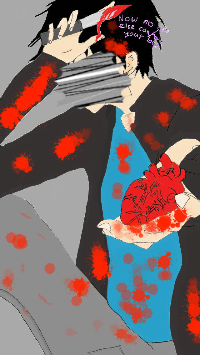 Bloody anime yandere boy holding a heart by pixieflair on DeviantArt Bloody anime yandere boy holding a heart by pixieflair on DeviantArt