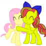 Fluttershy hugging Rebecca