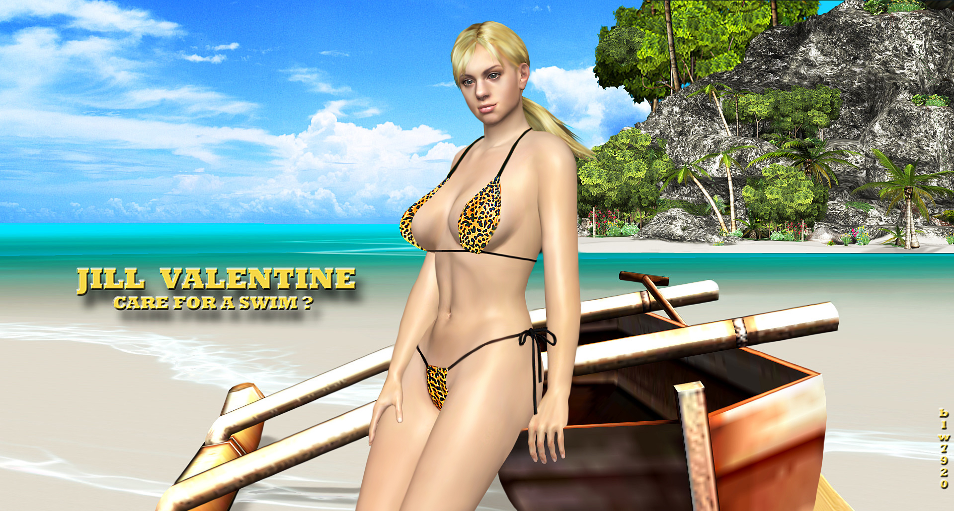 Jill Valentine    CARE FOR A SWIM?