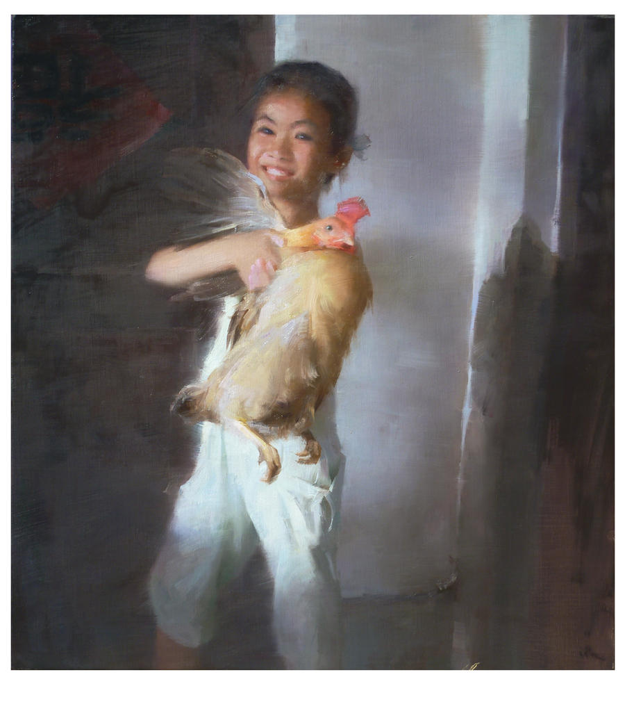 Ruo Li - A Young Girl and Her Hen