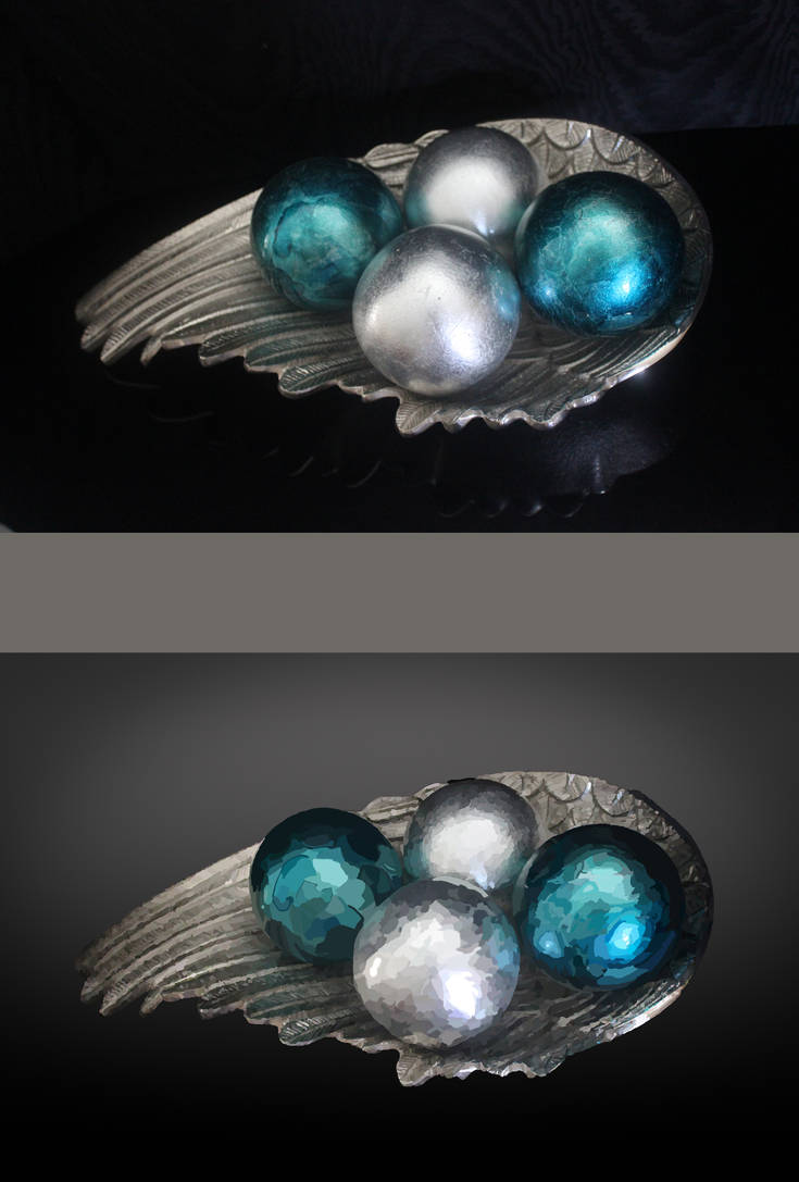 Winged Bowl W Decorative Balls Before And After By Choirgal463