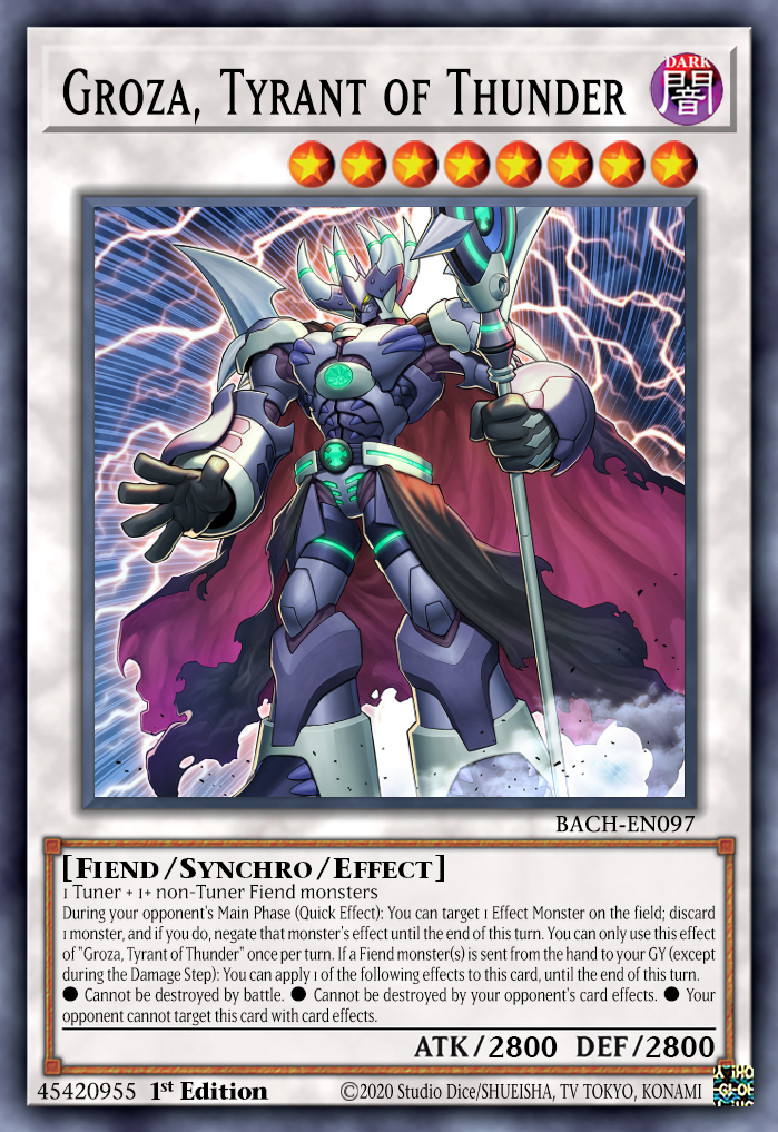 Yu-Gi-Oh! Karte „Groza, Tyrant Of Thunder“ – BACH-EN097 Common, 1. Edition Aus Battle Of Chaos