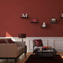 Maroon Living Room with VrayforC4D