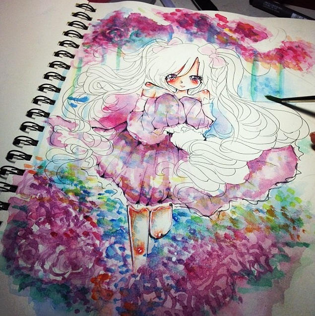 Watercolor Art Manga Anime Coloring by nikonguyen on DeviantArt