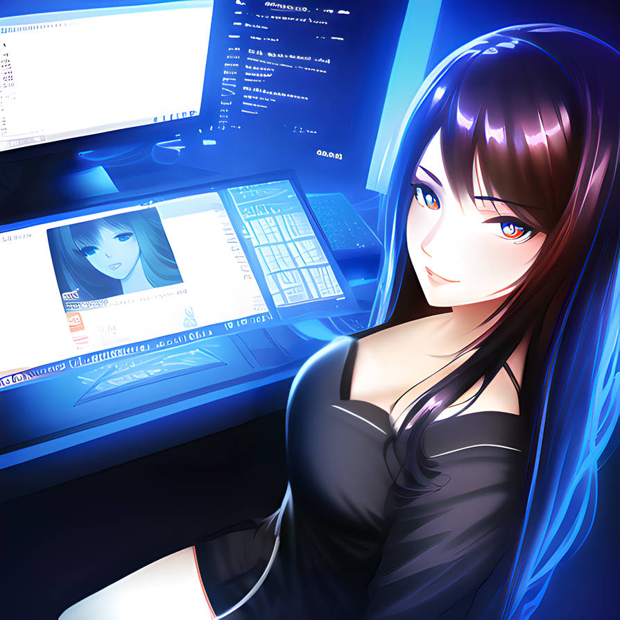 Deviantart Computer Generated Behind the computer | AI Generated by UMunchkin on DeviantArt