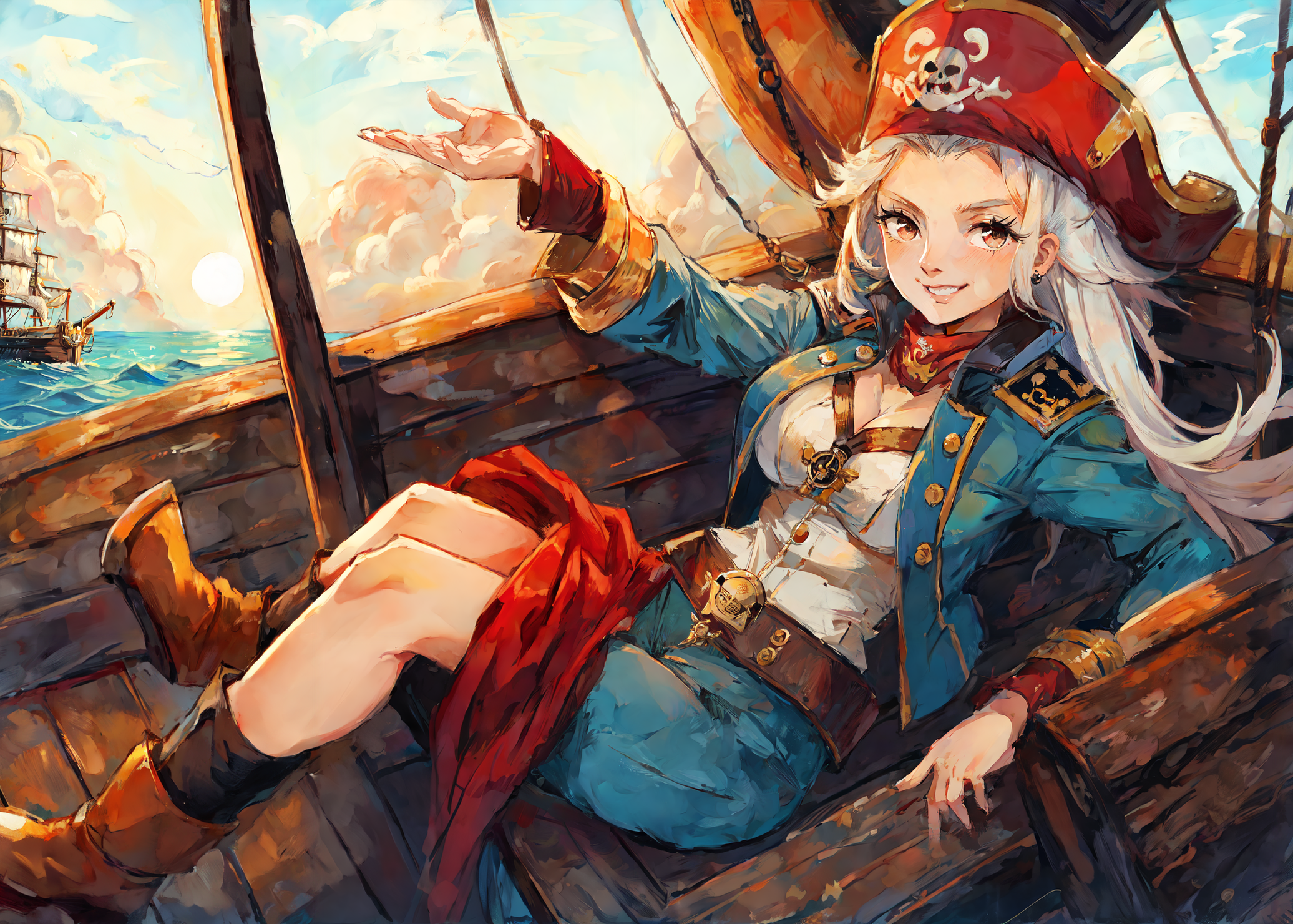 Premium AI Image  pirate anime girl AI generated