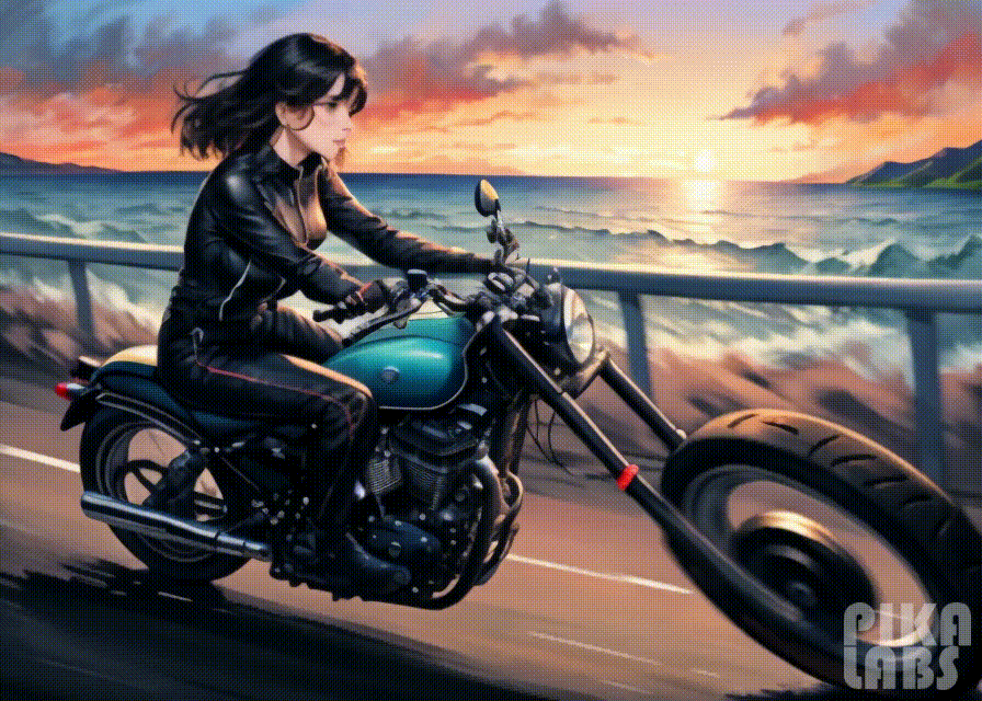 Deviantart Riding Motorcycle Riding a motorcycle on a coast | AI Animated by UMunchkin on DeviantArt