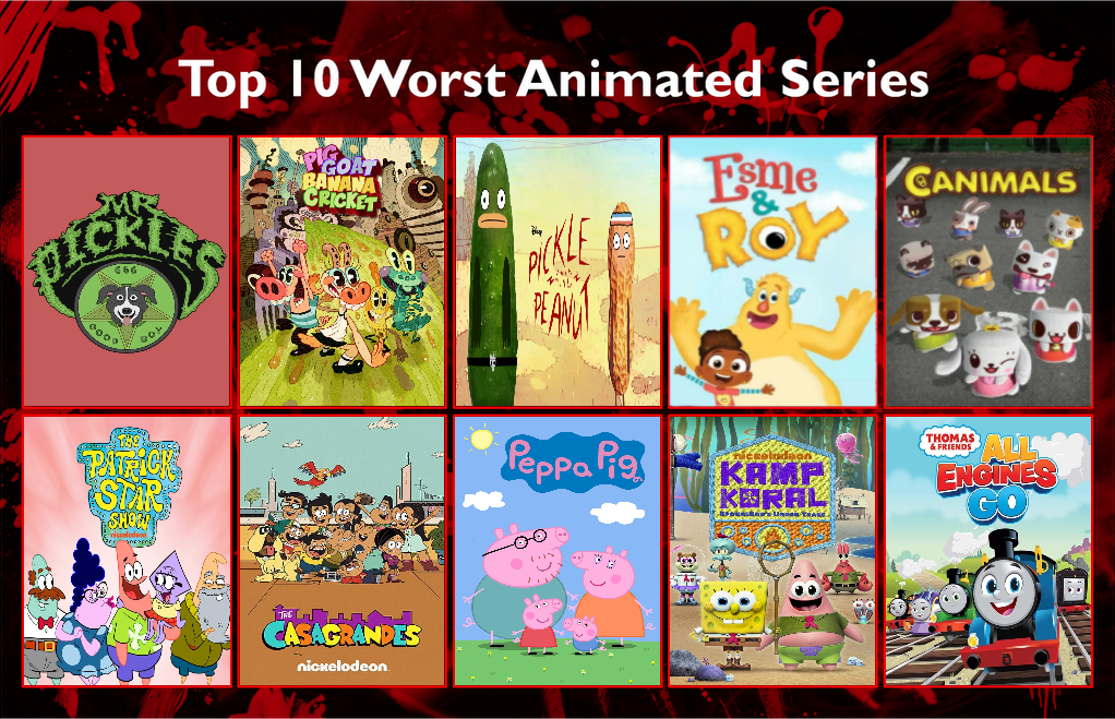 Top 10 Worst Animated Series by Fyims on DeviantArt