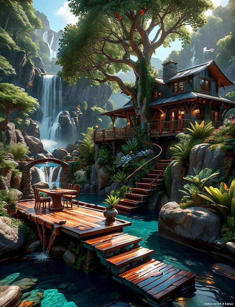 Treehouse with a beautiful Landscape by cbra81 on DeviantArt