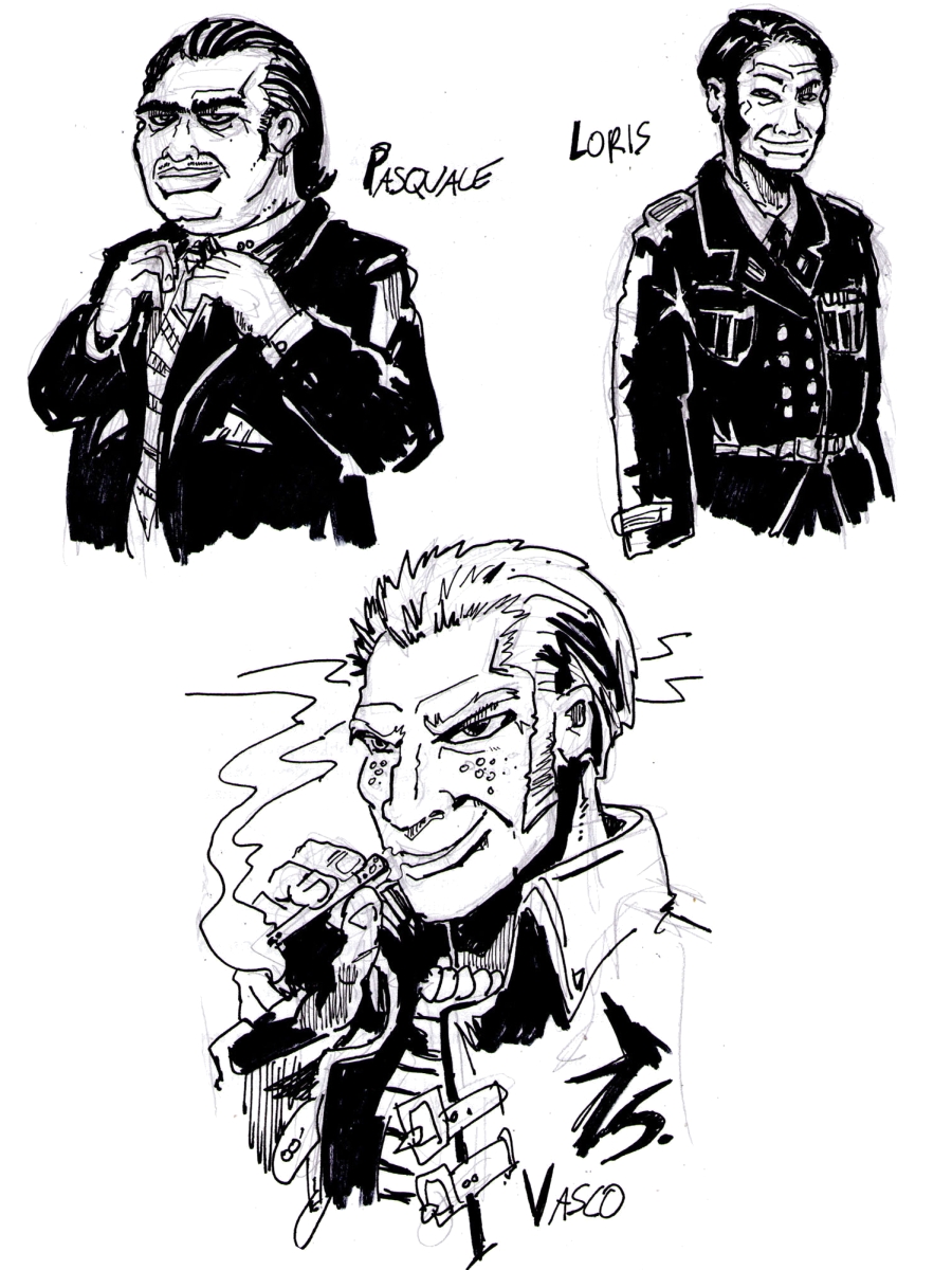 Character studies - Pasquale, Loris and Vasco