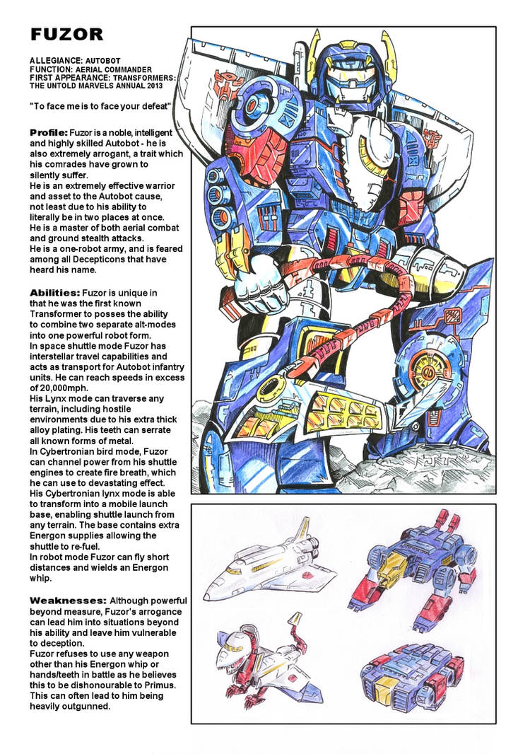 Uk G1 Untold Marvels Annual 2013 profile - Fuzor by M3Gr1ml0ck