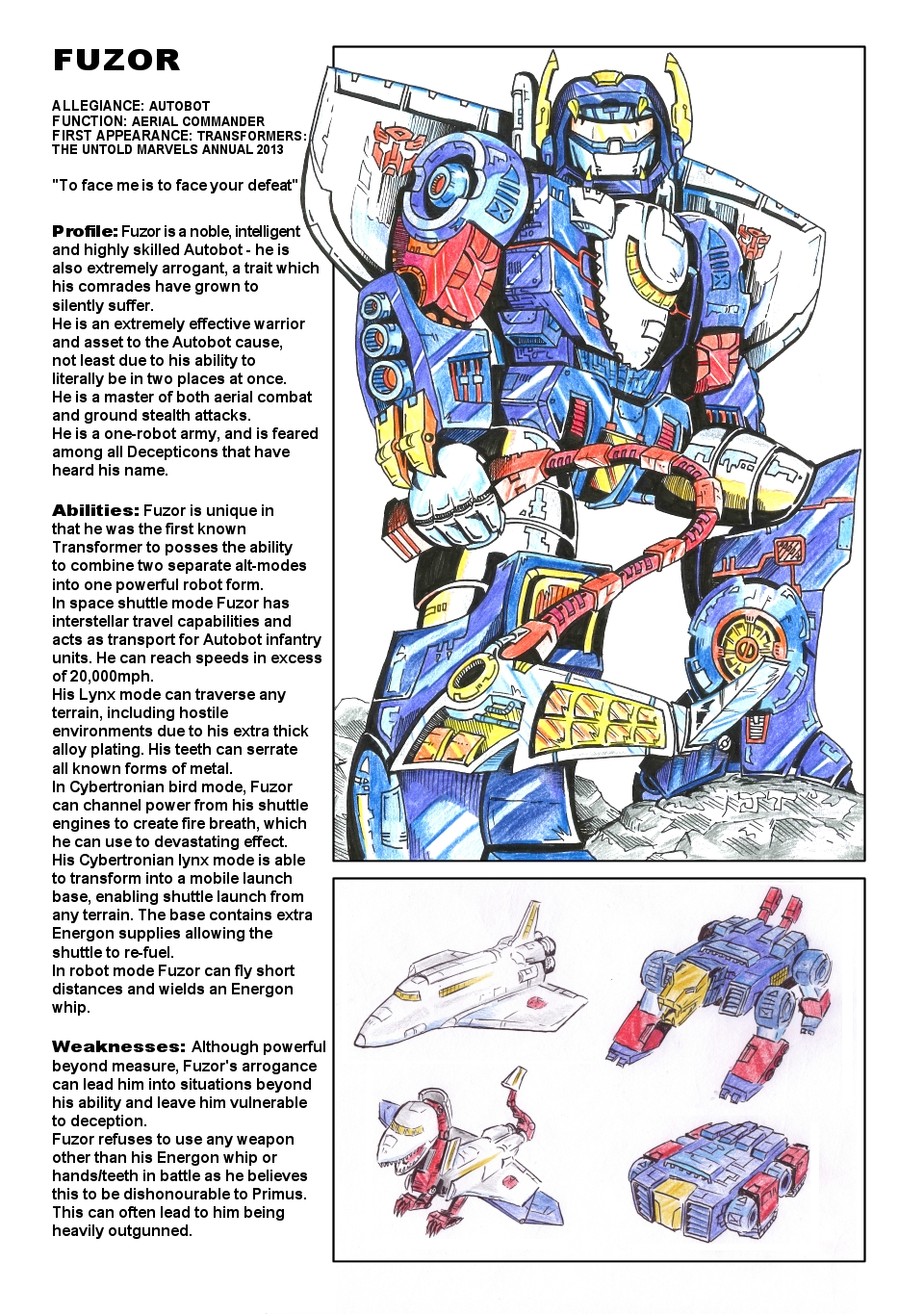 Uk G1 Untold Marvels Annual 2013 profile - Fuzor by M3Gr1ml0ck