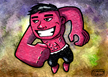 Magenta Hulk sketch card