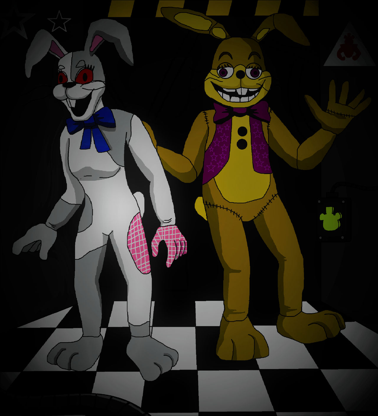 vanny, glitchtrap, and burntrap (five nights at freddy's and 2