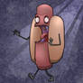 Zombie Hot Dog Cartoon Illustration